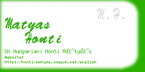 matyas honti business card